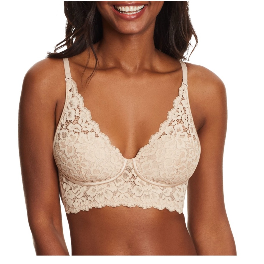Maidenform Beige Lace Longline Underwire Bralette
